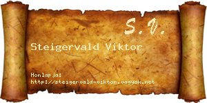 Steigervald Viktor névjegykártya