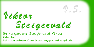 viktor steigervald business card